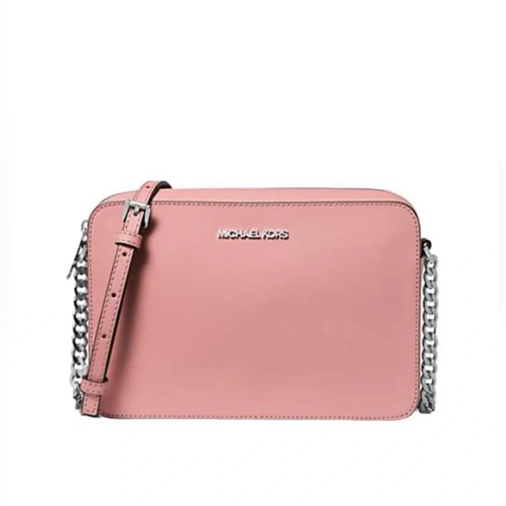 Michael Kors Jet Set Item Large East West Zip Crossbody Leather Primrose NWT